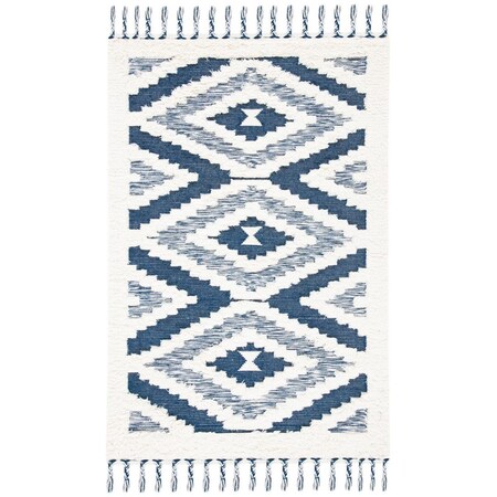 Safavieh 8 x 10 ft. Natura Hand Loomed Rectangle Area Rug Ivory & Blue NAT682A-8